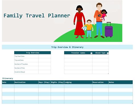 Family Travel Planner Printable Template Ready to Print Etsy in 2021