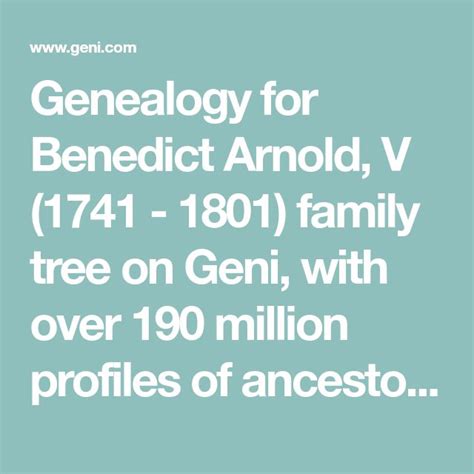 family tree of benedict arnold