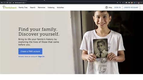 familysearch login home page