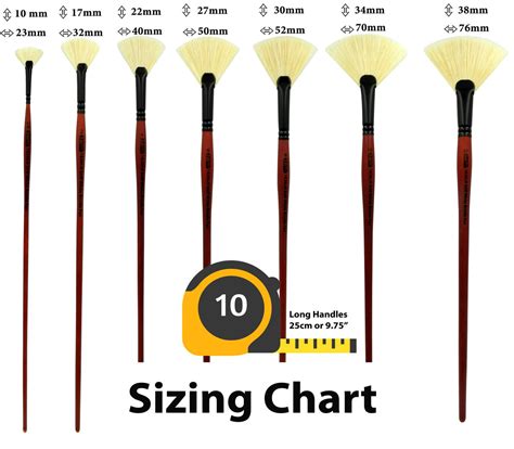 Fan Brush Sizes Chart