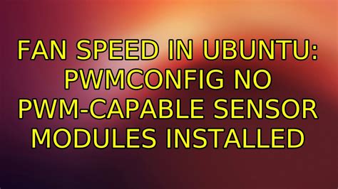 Fan Speed Sensor Ubuntu