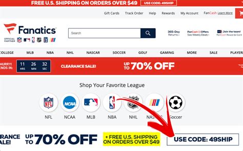 fanatics promo code free shipping