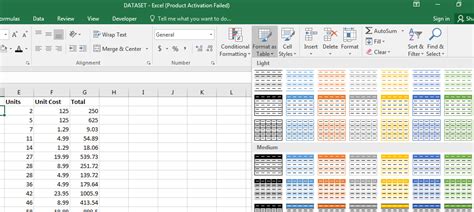 Fancy Tables On Excel
