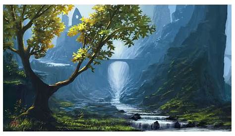 Download Beautiful Flowers In Fantasy Landscape Wallpaper 4k - Fantasy