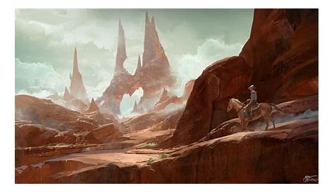Another Desert Temple Concept Art Landscape, Fantasy Concept Art