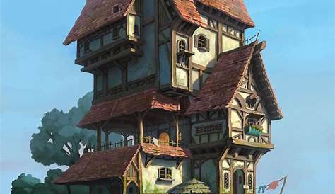 ArtStation - 84654916, zeyu ma Casa Medieval Minecraft, Medieval Houses