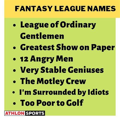 fantasy football names from the league