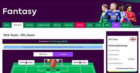 fantasy premier league how to find team id