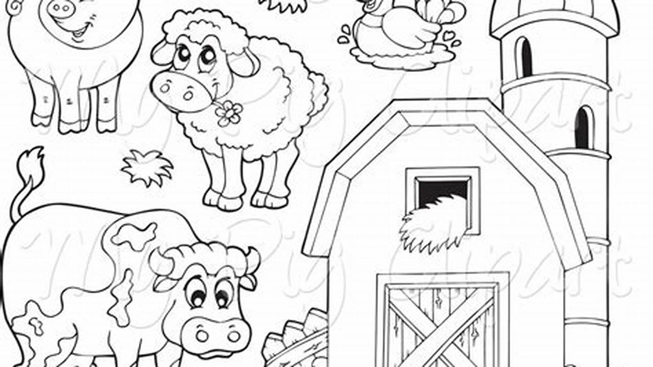 Unveiling the Secrets of Farm Animal Clip Art in Black and White: A Gateway to Creative Discovery