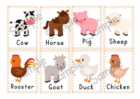 Farm Animal Flash Cards Printable: A Fun Way To Learn About Animals
