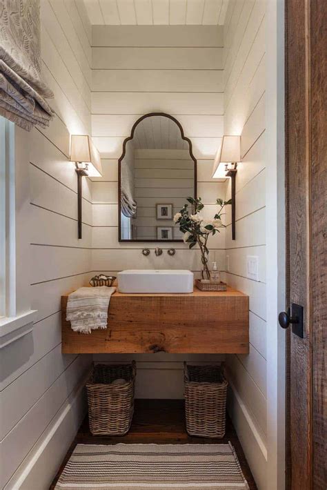 44 Affordable Farmhouse Bathroom Design Ideas HOMYHOMEE