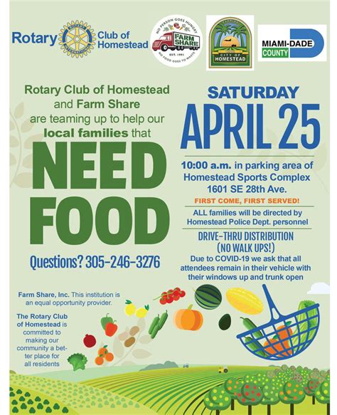 Farm Share Food Distribution Calendar