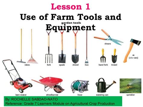 Farm Tools Used In Land Preparation And Their Functions Brainly