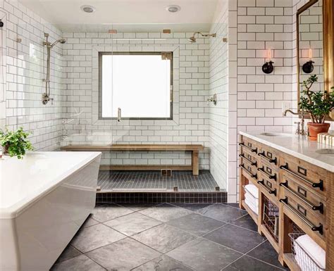 Farmhouse Bathroom Floor Tiles Modern Farmhouse Bathroom Tile Floor