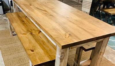Farmhouse Dining Table With Bench