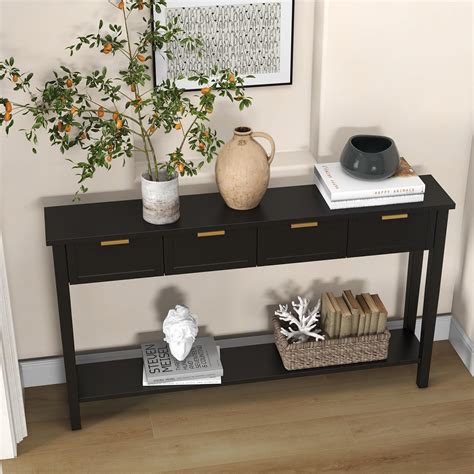 Farmhouse Console Table Black