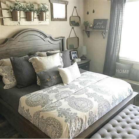 Farmhouse Master Grey Bedroom Ideas