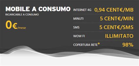 fastweb mobile tariffa a consumo
