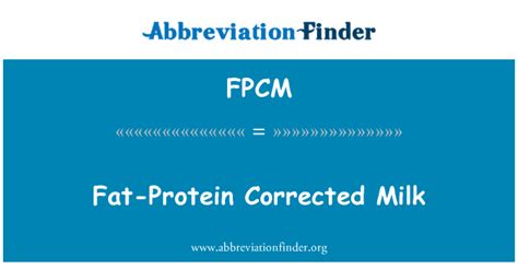 fat and protein corrected milk fpcm