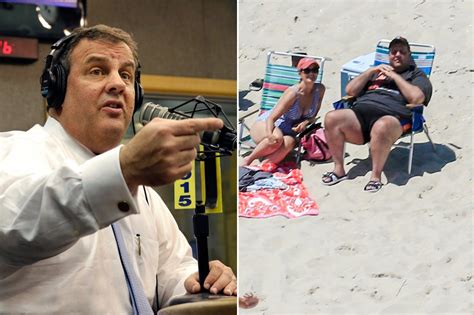 fat chris christie on the beach