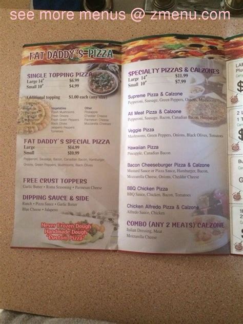 fat daddy's pizza menu