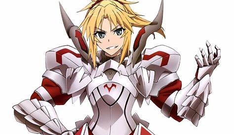 Male anime character with sword, armor, sword, blonde, Mordred (Fate