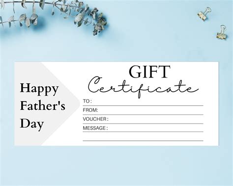 Father's Day Gift Certificates Printable