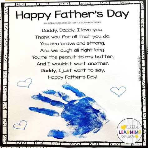 father's day poem for kindergarten