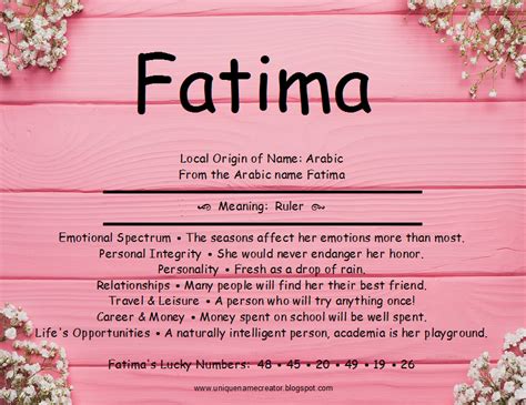 fatima name meaning in islam