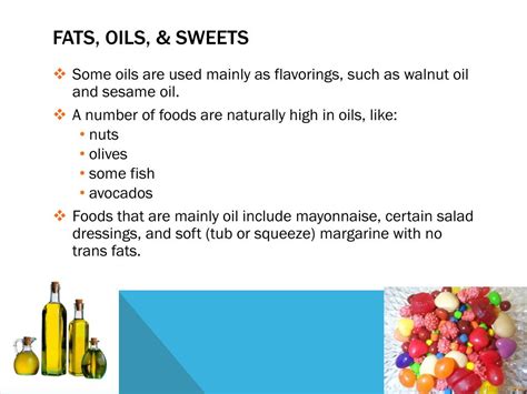 Fats Oils And Sweets Examples