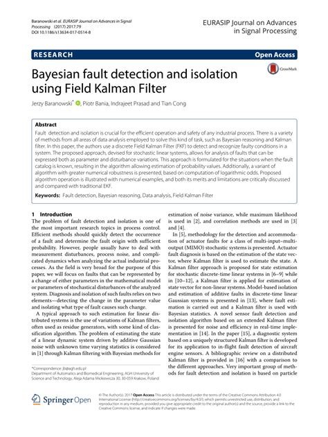Fault Detection Using Kalman Filter