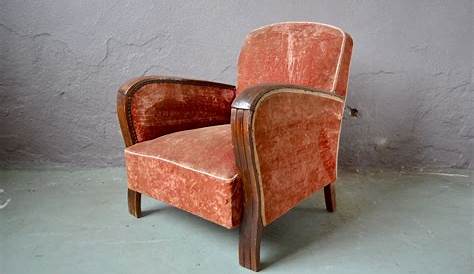 Exclusive fauteuil Club Francais Art Deco cuir cadre en