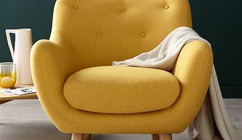 Fauteuil jaune moutarde POPPY fauteuils et poufs alinea