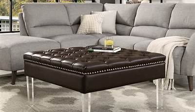 Faux Leather Ottoman Coffee Table