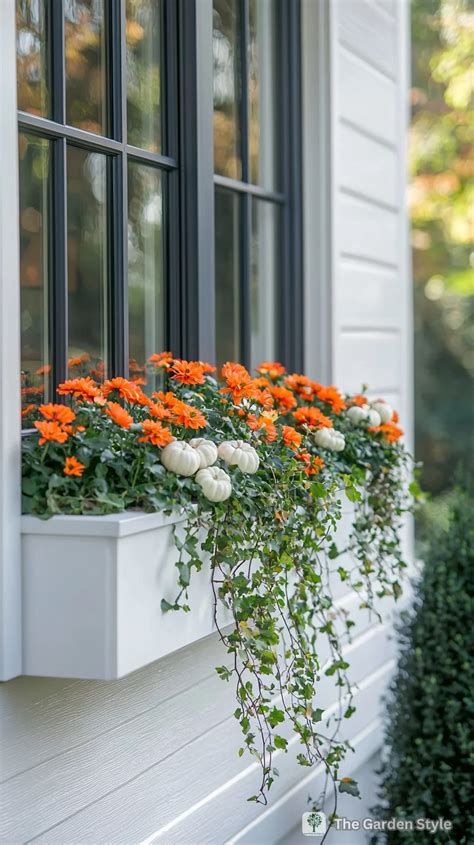 Faux Fall Window Boxes