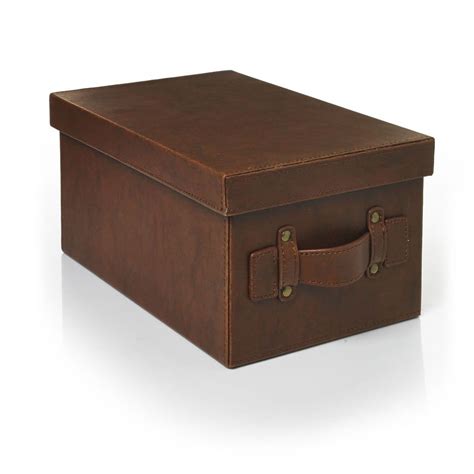 Faux Leather Storage Boxes With Handles