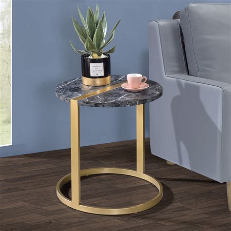 Faux Marble Top Side Table
