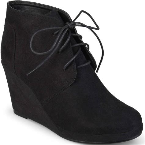 faux suede wedge boot for women