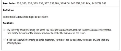 Fax Error Code Ecm