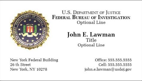 The Bureau of Suspended Objects — ITEM FB023 FBI business card