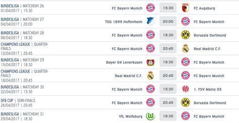 fc bayern munich 2024 schedule