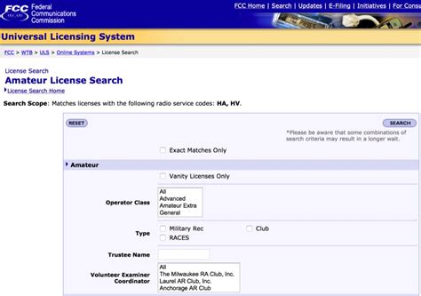 fcc universal licensing system license search