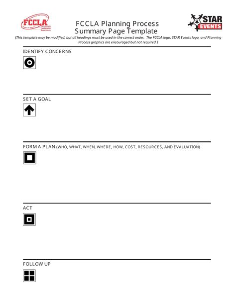 fccla planning process template pdf