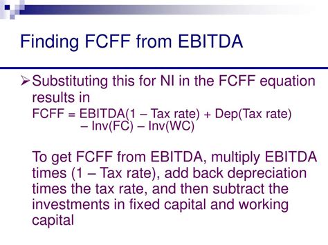 fcff from ebitda