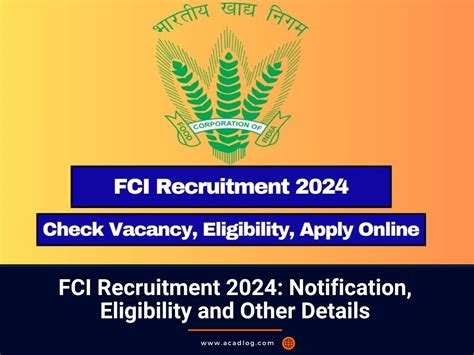 fci recruitment 2024 notification