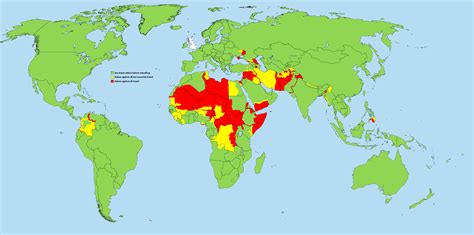 fco travel advice map