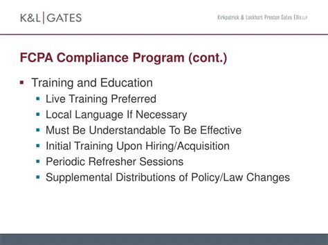 fcpa compliance program guidelines