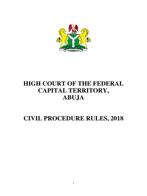 fct high court rules 2018 pdf