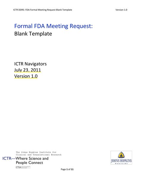 Fda Meeting Request Template