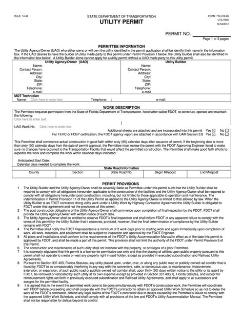 Fdot Utility Permit Requirements